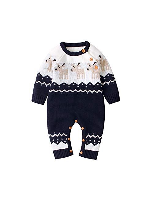 upandfast Baby Girl/Boy One Piece Sweater Romper Jumpsuit Newborn Long Sleeve Knitted Oufit