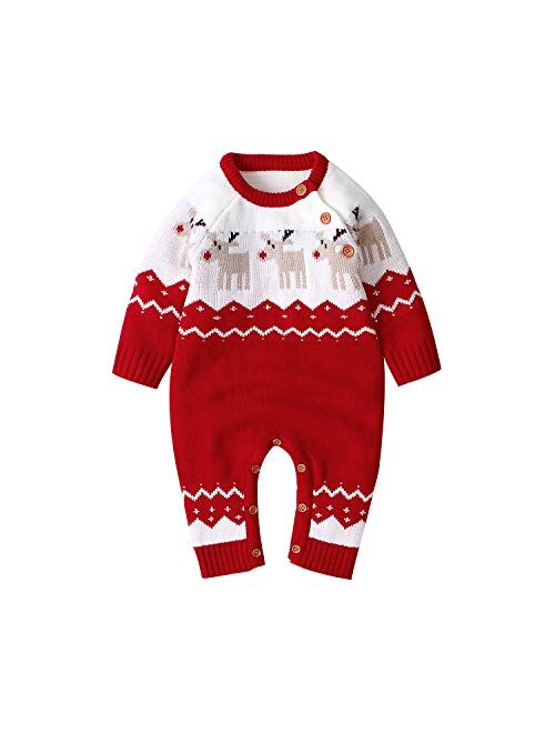 upandfast Baby Girl/Boy One Piece Sweater Romper Jumpsuit Newborn Long Sleeve Knitted Oufit