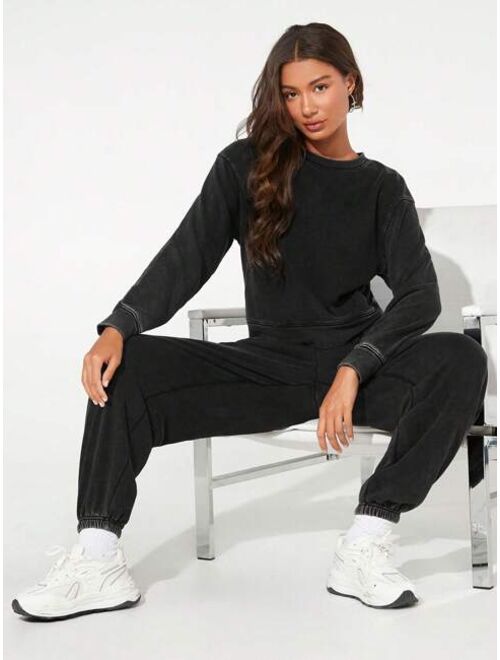 SHEIN BASICS Cozy Fleece Women Sweatshirts