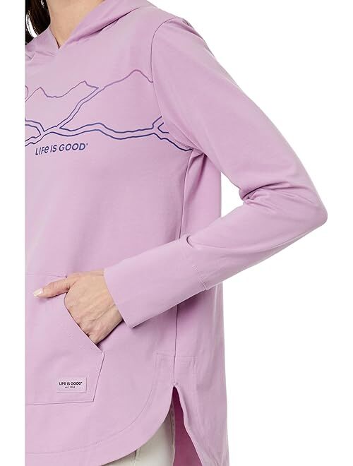 Life is Good Linear Mountainscape Crusher-Flex Hoodie Tunic