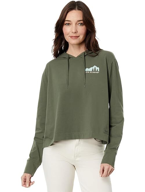 Life is Good Mountain Silhouette Crusher Flex Boxy Hoodie