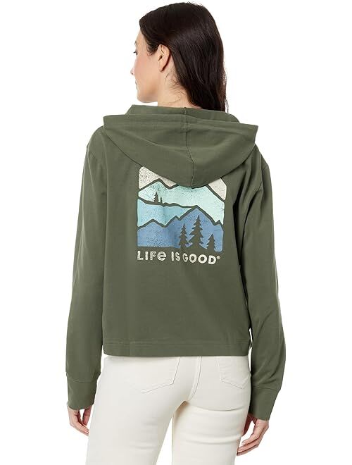 Life is Good Mountain Silhouette Crusher Flex Boxy Hoodie