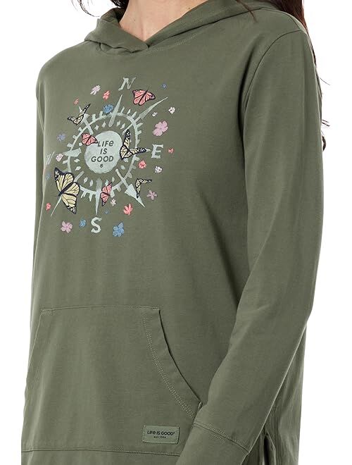 Life is Good Butterfly Compass Crusher-Flex Hoodie Tunic