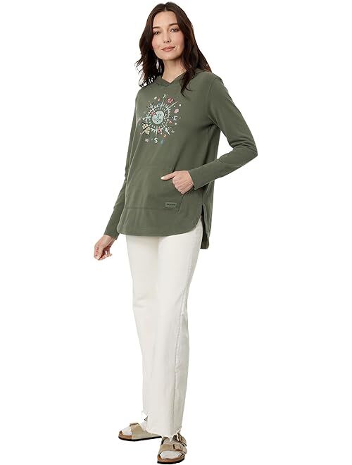 Life is Good Butterfly Compass Crusher-Flex Hoodie Tunic