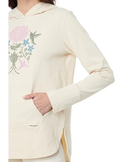 Life is Good Hummingbirds Mirror Crusher-Flex Hoodie Tunic