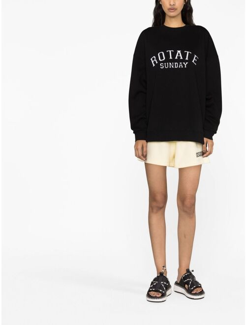 ROTATE logo-embroidered organic cotton sweatshirt