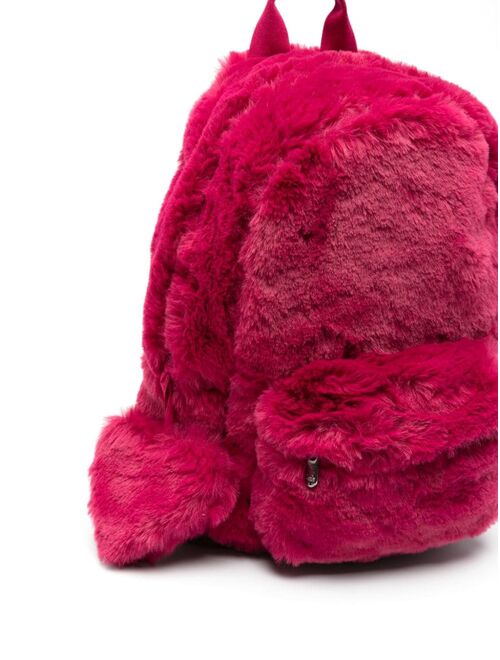 Il Gufo faux-fur heart-charm backpack