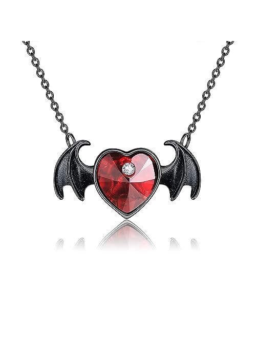 URONE Halloween Necklace Sterling Silver Bat Necklace Fun Halloween Jewelry Gift for Women Kid