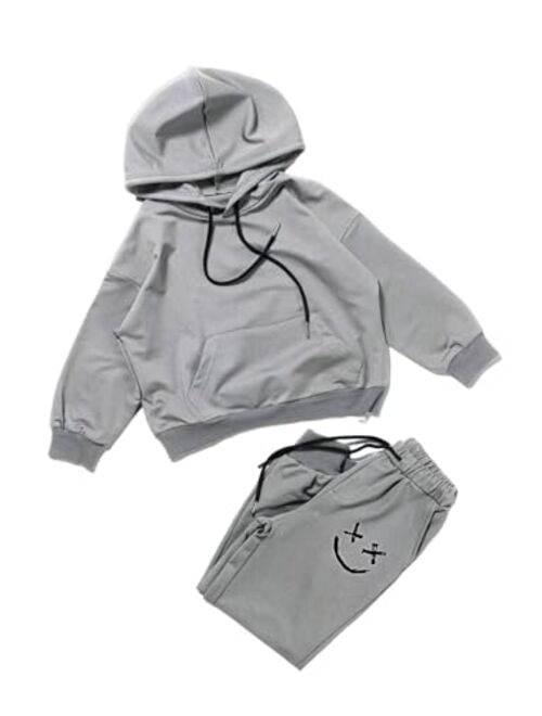 blibean Unisex Boy Girl Hoodies Clothes Sets Smile Face Pants Size 4-16 Year