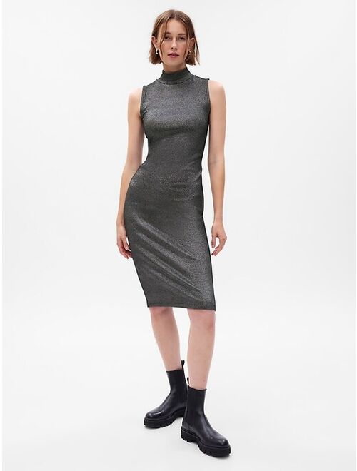 Gap Metallic Mockneck Midi Dress