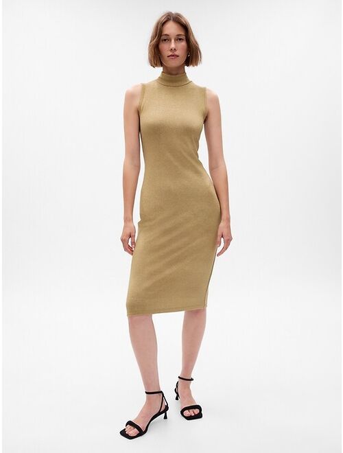 Gap Metallic Mockneck Midi Dress