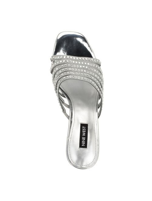 NINE WEST Women's Frisky Slip-On Embellished Dress Sandals