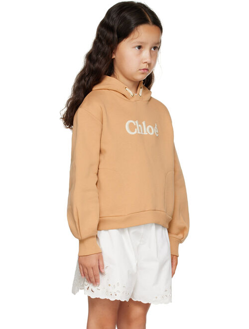 CHLOE Kids Tan Embroidered Hoodie