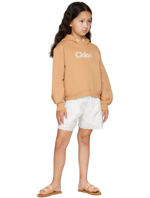 CHLOE Kids Tan Embroidered Hoodie