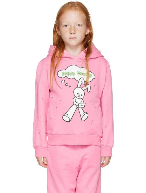 NZKIDZZZ Kids Pink 'Happy Monday' Hoodie