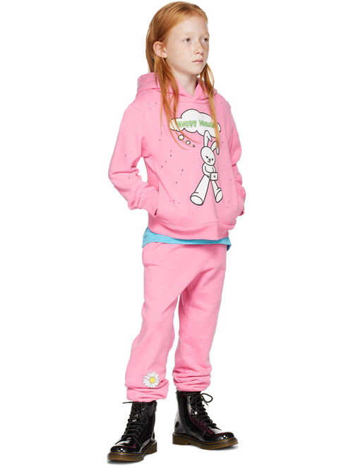 NZKIDZZZ Kids Pink 'Happy Monday' Hoodie