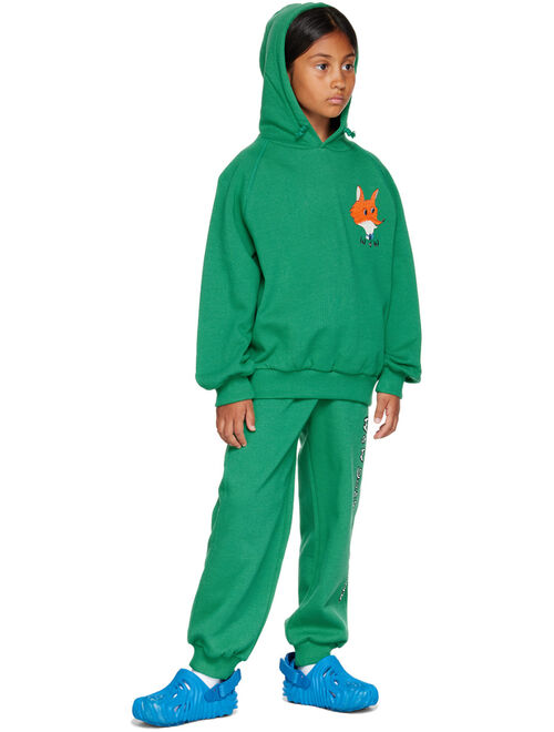 WANDER & WONDER Kids Green Fox Embroidered Hoodie