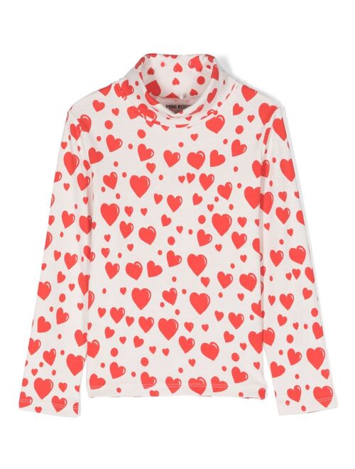 Mini Rodini heart-print long-sleeve T-shirt