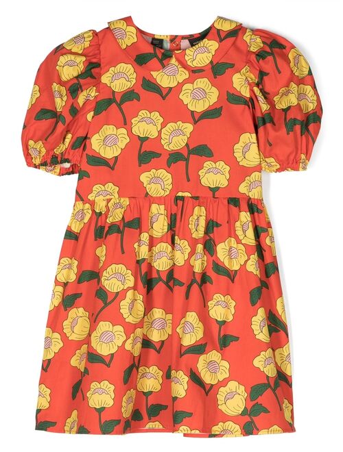 Mini Rodini floral-print short-sleeved dress