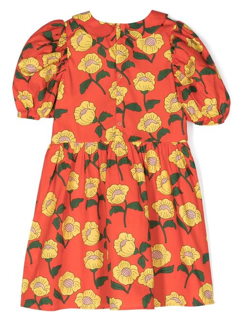 Mini Rodini floral-print short-sleeved dress