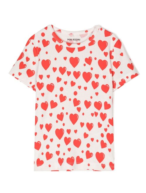 Mini Rodini heart-print cotton T-shirt