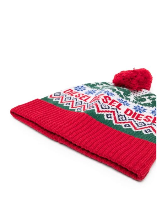 Diesel Kids Ferry logo-print beanie