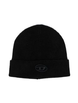Kids logo-embroidered ribbed-knit beanie