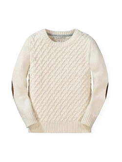 Boys Crewneck Pullover Sweater with Elbow Patches