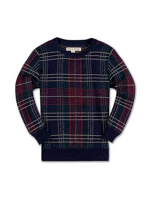 HOPE & HENRY Boys Crewneck Pullover Sweater with Elbow Patches