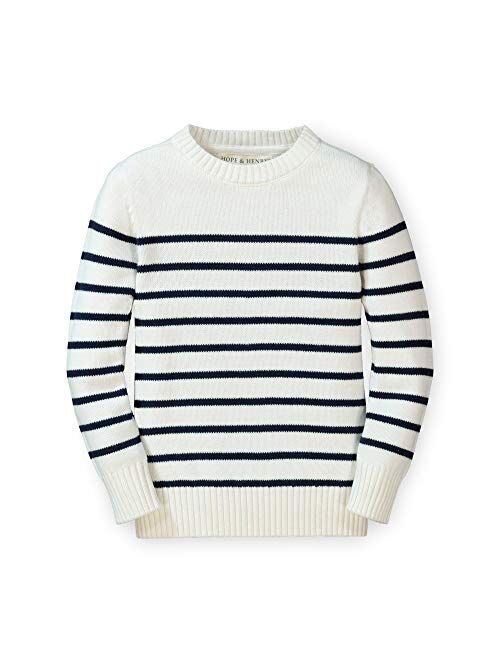 HOPE & HENRY Boys Crewneck Pullover Sweater with Elbow Patches