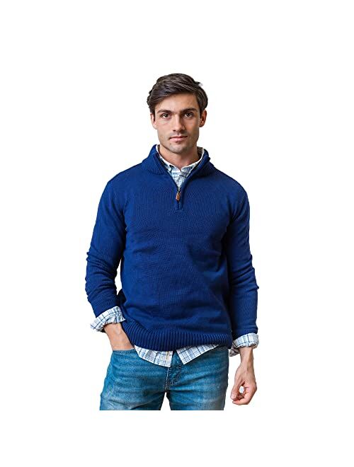 HOPE & HENRY Men's Half Zip Pullover Sweater