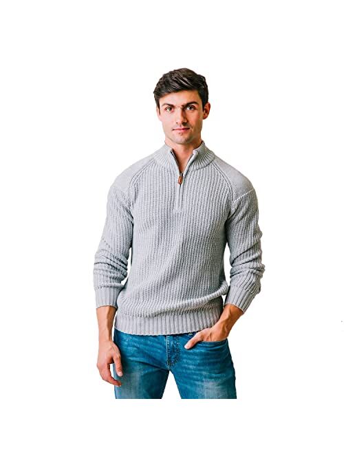 HOPE & HENRY Men's Half Zip Pullover Sweater