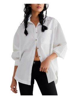 Women's Happy Hour Drop-Shoulder Button-Front Shirt