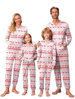 Family Matching Hoodie Onesies Zipper Christmas Jumpsuit 2023 Winter Fashion One Piece Pajamas