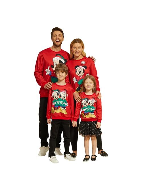 Disney Family Matching Christmas Sweatshirts Boys Girls Funny Holiday Minnie Mickey Christmas Snow Sweatshirts