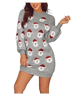 Lesmart Womens Ugly Christmas Sweater FunnySanta Funny XmasHolidayParty Knitted Pullover