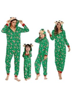 Loozykit Family Christmas Pjs Matching Sets Christmas Pajamas for Family Elk Printed Reindeer PJs Xmas Sleepwear Jammies