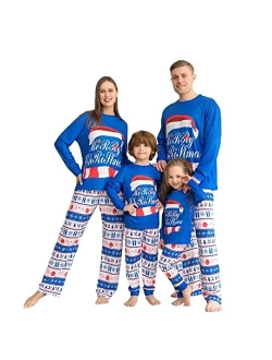 Loozykit Family Christmas Pjs Matching Sets Christmas Pajamas for Family Elk Printed Reindeer PJs Xmas Sleepwear Jammies