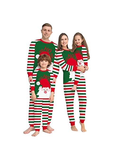 Loozykit Family Christmas Pjs Matching Sets Christmas Pajamas for Family Elk Printed Reindeer PJs Xmas Sleepwear Jammies