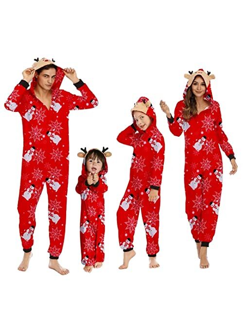 Loozykit Family Christmas Pjs Matching Sets Christmas Pajamas for Family Elk Printed Reindeer PJs Xmas Sleepwear Jammies