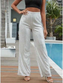 D&M High Waist Sequin Wide Leg Pants