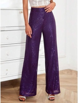 D&M High Waist Sequin Wide Leg Pants