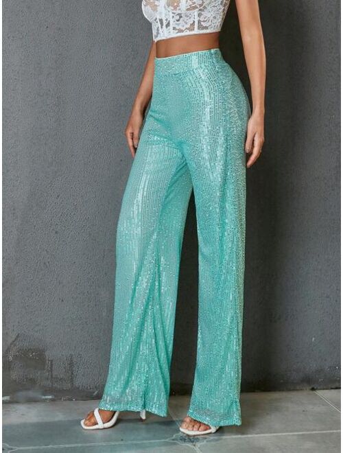 D&M High Waist Sequin Wide Leg Pants