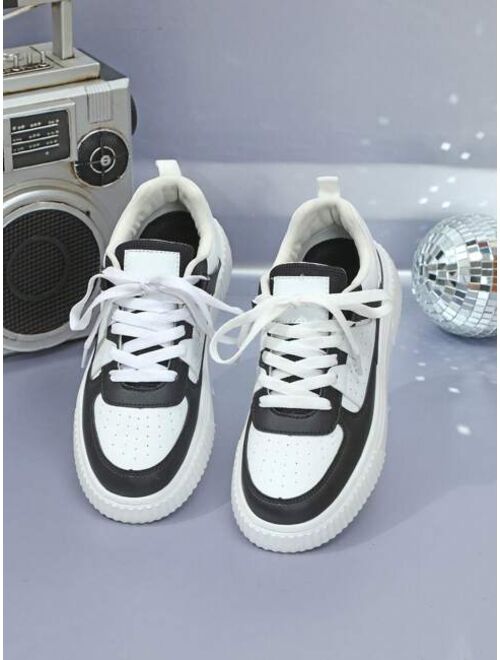 Shein Colorblock Casual Student Sneakers, Fashionable Outdoor Comfortable Sports Shoes