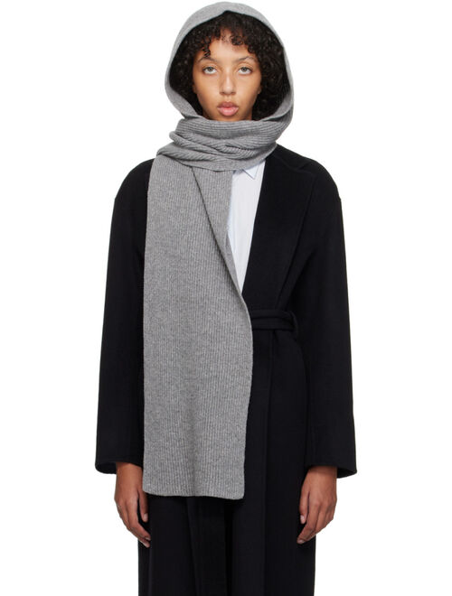 FILIPPA K Gray Rib Beanie Scarf