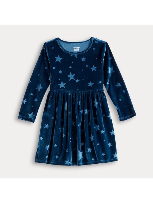 Baby & Toddler Girl Jumping Beans Embossed Velour Skater Dress