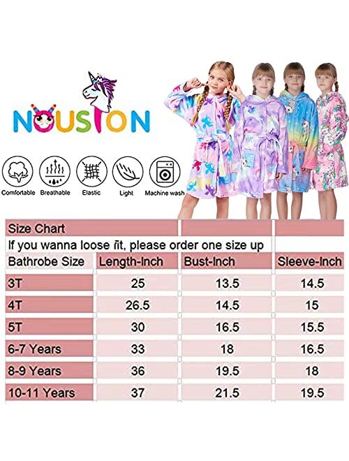 Nousion Soft Girl Bathrobe Hoodie, Unisex Hooded Gift for Girl and Boys