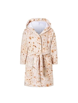 Umeyda Girls Robe,Cute & Fleece Hooded Robe With Belt for Girls, 12 Months - 18 Years