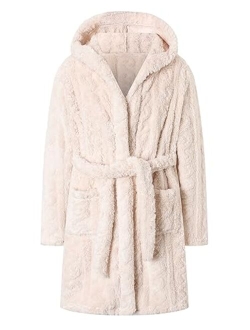 Umeyda Girls Robe,Cute & Fleece Hooded Robe With Belt for Girls, 12 Months - 18 Years