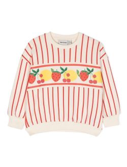 fruit-print striped sweatshirt